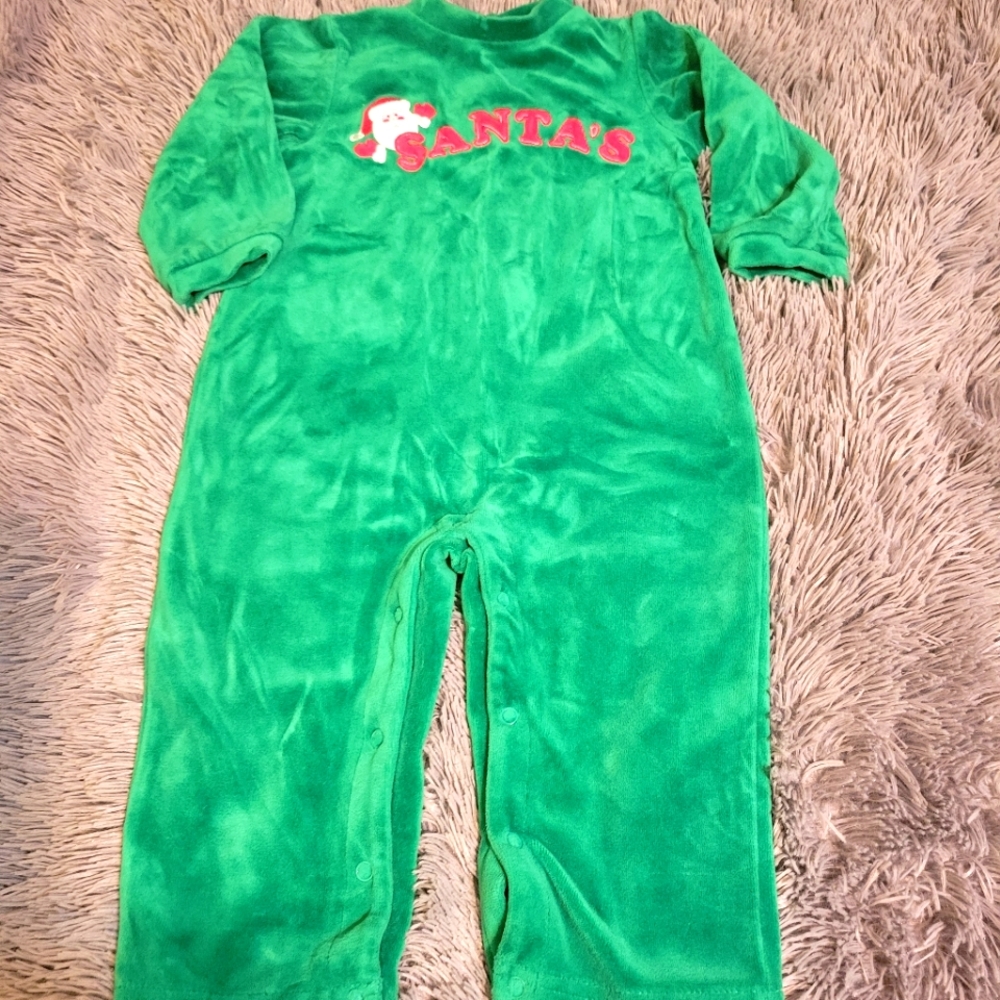 Velour "Santas Helper" One Piece Outfit
